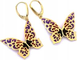 Lovrin Arany lógós fülbevaló áttört mintás 585 pillangó többszínű áttört mintás angol