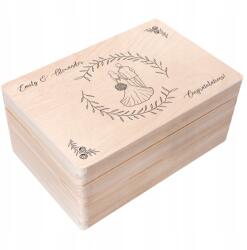 Creative Deco Esküvői doboz gravírozással, ajándék esküvőre saját szöveggel, Uv nyomtatás 30x20 (JANCDSD130BCUSTOMWEDMANWOMANFBM)