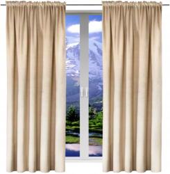 NOW-ART Kész függöny, bársony, 140x240 cm, sima, matt velvet, szalaggal, szett (5903682210574)