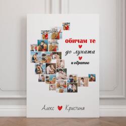 Art Gift Decor Картина от канава със снимки - До Луната и обратно