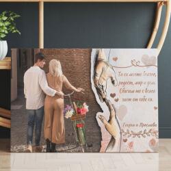 Art Gift Decor Картина от канава със снимки и текст - Ти си моето всичко