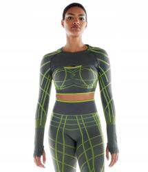 Gymshark szürke-zöld hosszú ujjú rövid felső méret méret (B4A1J-GBMZ-M-BN1)