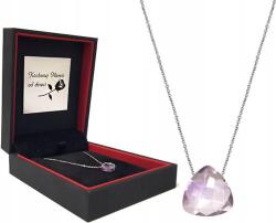 Lovrin Ezüst nyaklánc 925 ametiszt kő lila Háromszög elegáns divatos minta (Lovrin)