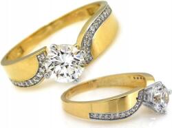 Lovrin Arany gyűrű 375 fehér cirkónia kövekkel díszítve, 16-os méret, ajándék, 9k