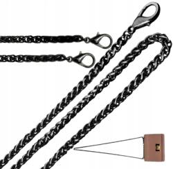 EdiBazzar Fekete Öv kézitáskához lánc hosszú fém elegáns lánc (Czarny Pasek do torebki torby łańcuch długi)
