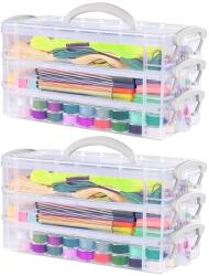  Rendszerező Dobozok Íróasztalra, 2 Darabos Készlet, Összecsukható, Átlátszó (B0D2ZTQQT4)