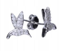 Lovrin 925-ös ezüst kolibri fülbevaló fehér cirkóniával, egyedi design ajándékba (Lovrin 63070)