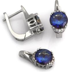 Lovrin 925-ös ezüst szett kék cirkónia köves fülbevalóval és medállal (Lovrin)