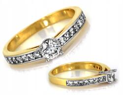 Lovrin Arany gyűrű 585-ös finomságú cirkóniákkal Solitare 2.46g 13-as méret női (45931456)