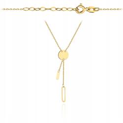 Lovrin Arany Nyaklánc Kör Medállal, Nyakkendő Stílusú 585 14k 1.48g Hosszú Szemcsés Lemez Díszítéssel Ajándék (58718601)