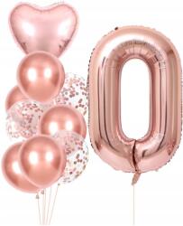 Születésnapi Lufik 10db Rózsaszín konfetti betű 0