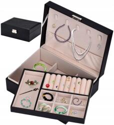 EdiBazzar Ékszertartó doboz XL Ékszertartó nagy doboz tágas fekete (7542124235041)