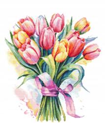 Coricamo Keresztszemes hímzés Hímző szett Akvarell tulipánok (Z 10877)