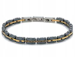 Lovrin Divatos férfi karkötő ródiumozott sebészeti acélból, 6.7mm széles, 21-es méret (51739453)