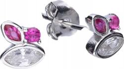 Lovrin Ezüst fülbevaló 925 rózsaszín cirkónia köves levél mintával, divatos ajándék (Lovrin 46251)