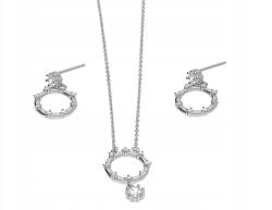 Lovrin Ezüst ékszerszett 925 karika cirkóniával, divatos minta ajándékba (Lovrin 67838)