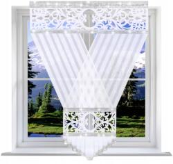 NOW-ART Függöny Kész Átlátszó Panel 160x120 Cirkónia Köves Voile Nemez Függöny Konyhába Nappaliba (426 L krótki panel)