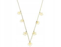 Lovrin Arany nyaklánc 585 virágokkal és szívekkel, divatos modell, 14 karátos ajándéknak is kiváló (Lovrin69704)