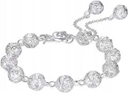  Charms karkötő, ezüst színű, fém, golyós, elegáns női karkötő gyöngyökkel (S10)