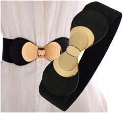 EdiBazzar Széles elasztikus Öv gumi fűző fekete arany (H119)