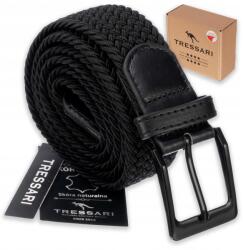 Tressari rugalmas Öv nőknek és férfiaknak, erős fekete hevederrel (Pasek pleciony do spodni TRESSARI unisex)