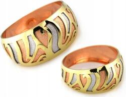 Lovrin Arany gyűrű 375 elegáns ajándékba háromféle arany színnel r17-es méret (Lovrin)