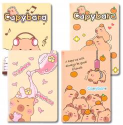  Jegyzetfüzet Szett 4 db Kapibara vegyes színek vonalas 60 oldalas A5-ös (Notes Zeszyt 4 sztuki Kapibara mix kolorowy)
