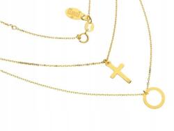 Lovrin 925-ös ezüst nyaklánc kör alakú kereszttel, divatos mintával, ajándékba (Lovrin 64807)