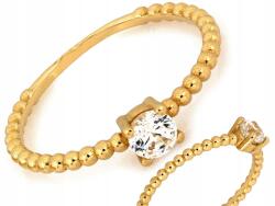 Lovrin Divatos Solitare gyűrű 585 14k fehér cirkóniával nőknek 1.30g r12 (61165501)