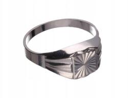 Lovrin Ezüst gyűrű 925 pecsétgyűrű négyzet 15-ös méret látványos ajándék divatos minta (Lovrin 63608)