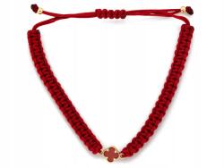 Lovrin Női arany 585 karkötő ónixszal, 0, 65g, piros zsinórral, stílusos (63521669)