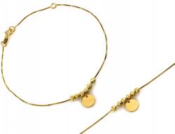 Lovrin Elegáns, 585-ös aranyból készült láncos karkötő kerek lemezzel és gyöngyökkel (43800742)