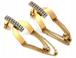 Lovrin Elegáns, modern arany fülbevaló 585 14k 4.38g lógós, stekkeres (60978918)