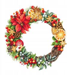 Coricamo Keresztszemes hímzés Hímző szett Karácsonyi koszorú