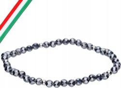 Lovrin Ezüst karkötő 925, kvarc titanium szintetikus gyöngyökkel, ajándékba (Lovrin)