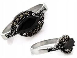 Lovrin Női gyűrű, 925-ös ezüst, divatos, modern design, fekete szem, 22-es méret (63951513)