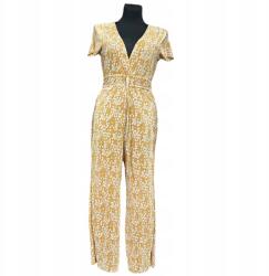 Pull&Bear Rövid ujjú, kényelmes, sárga alapon fehér virágos overall S méret (UB000295)