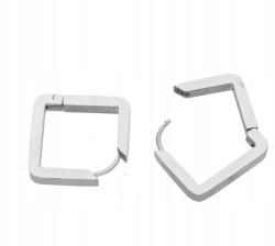  Négyzet alakú fülbevaló sebészeti acélból, ezüst színben (98533)