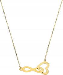 Lovrin Arany nyaklánc 585 szív és végtelen jel divatos celeb stílus 14k (Lovrin 59299)