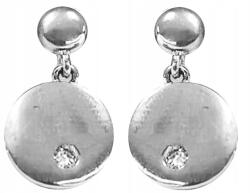 Lovrin 925-ös ezüst fülbevaló, lógó karika cirkónia kövekkel, stekkeres, karika, ajándék (107608)