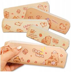  Iskolai tolltartó, egyrekeszes, kapibara mintás tasak, 4 darabos vízálló szett (Piórnik Szkolny Saszetka Rozkładany Kapibara)