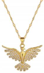  Aranyozott nyaklánc, 18K arany, 316L női madárka híresség, sebészeti acél (Kolia ZŁOTY Elegancki Naszyjnik)