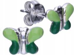 Lovrin Ezüst gyermek fülbevaló 925 zöld pillangó 0, 77g női divatos ezüst (Lovrin 47687)
