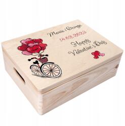 Creative Deco Valentin-napi doboz gravírozással, ajándék, kívánságok a szeretett személynek, 40x30 (JANCDSD140CUSTOMLOVEBIKECOLOURBOXFBM)