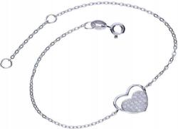 Lovrin Ezüst 925 karkötő szív cirkóniákkal 1, 63g, divatos mintás charmokkal (Lovrin 52594)
