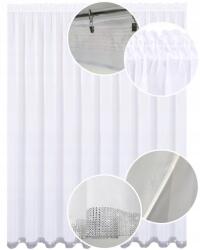 NOW-ART Kész függöny, egyszerű, cirkóniákkal, 300x220, hosszú, sima függöny nappaliba (Firany długie na balkon diamenty 31)