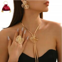 Arany ékszer szett Női aranyozott ajándék szett 4 db-os (4 elementów)