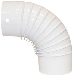 ZOMANC Füstcső könyök 90° - 118 mm átmérő, 0, 6 mm vastag, fehér (87216)