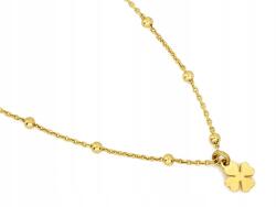 Lovrin Aranyozott ezüst nyaklánc lóherével és golyókkal, 2.20g, 925-ös finomságú, 45 cm-es, divatos (60319248)