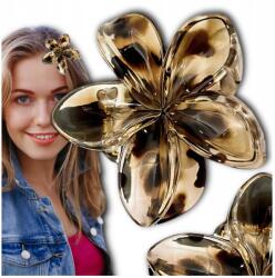 EdiBazzar Hajcsat csat virág Plumeria leopárd nagy állkapocs ajándék dekoráció (Spinka do włosów hawajski styl duża szczęka)